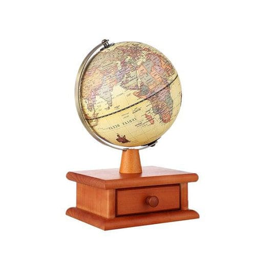 Globus - Weltkugel - (23 Cm) - Holzaufbewahrungsbox