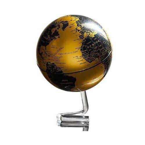 Design Globus - Weltkugel - Sockel (Gold & Schwarz)